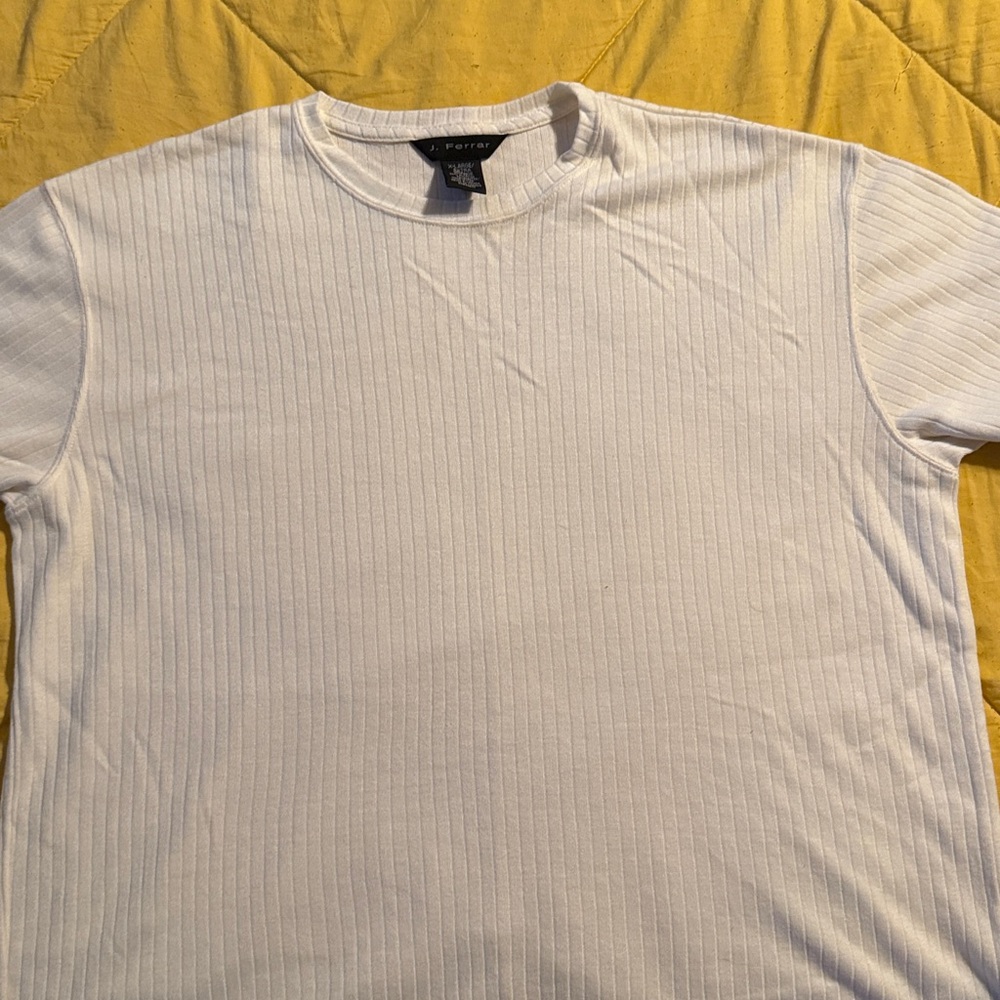 J.Ferrar White Ribbed Tee
